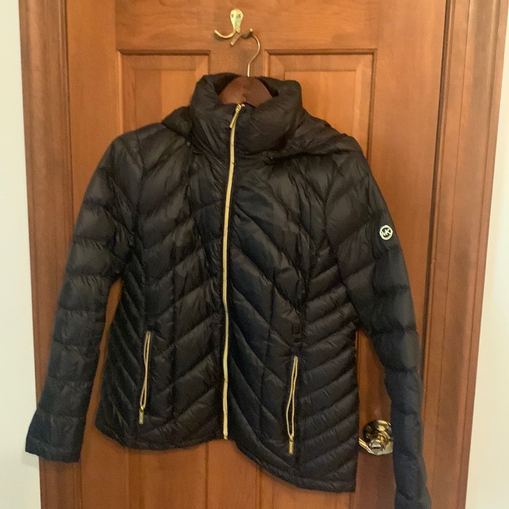 Michael Kors packable down fill jacket, black large